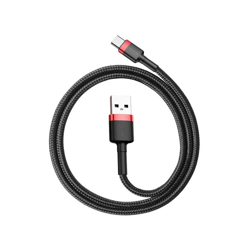 Cabo Baseus Cafule USB-A para USB-C 0,5m 3A Vermelho/Preto