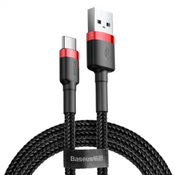Cabo Baseus Cafule USB-A para USB-C 0,5m 3A Vermelho/Preto