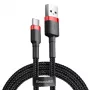 Cabo Baseus Cafule USB-A para USB-C 0,5m 3A Vermelho/Preto