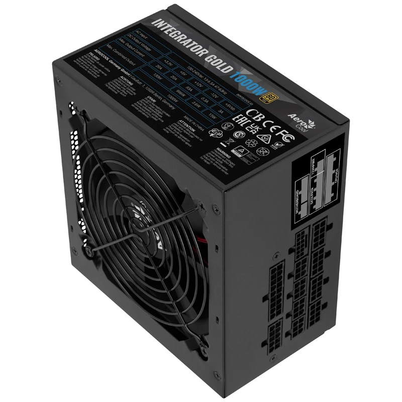 Fonte de Alimentação Aerocool Integrator Gold 1000W ATX Preto