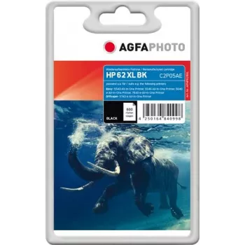 Cartucho de Tinta Remanufaturado AGFAPHOTO APHP62BXL No.62XL C2P05AE Preto