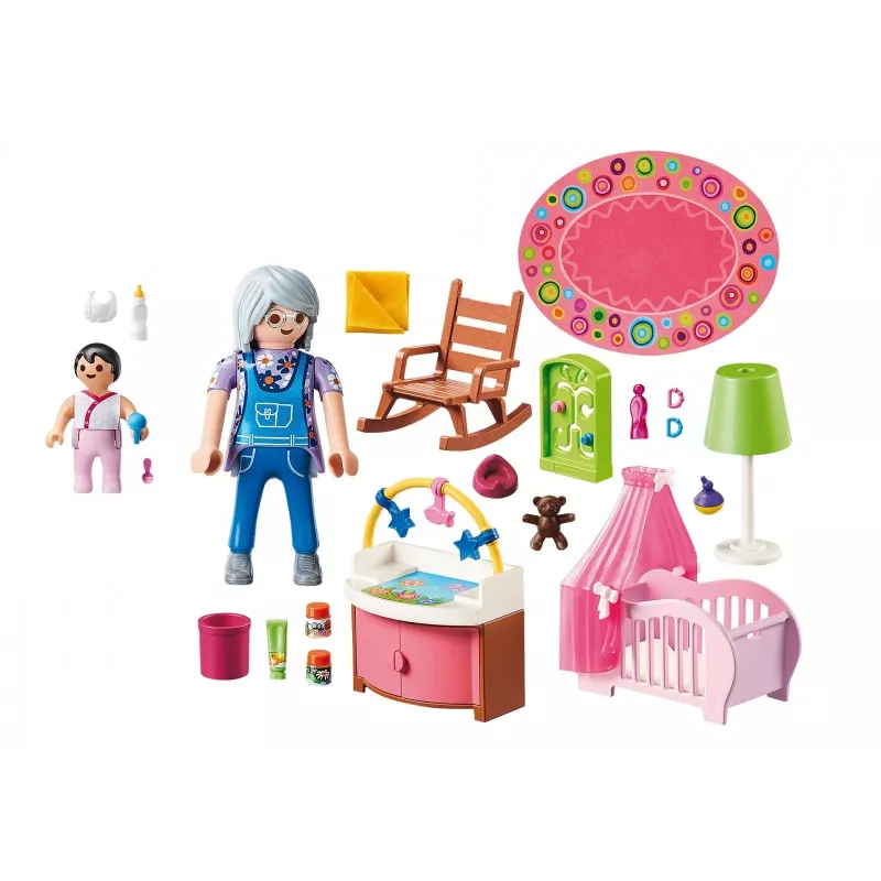 Playmobil Casa de Bonecas 70210 Conjunto de Brincar Quarto de Bebé, 27 Peças, 2 Figuras, a partir de 4 Anos