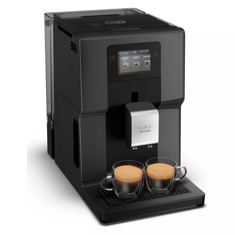 Máquina de Café Automática KRUPS Intuition Preference EA872B10 com Preparador de Cappuccino, 15 bar, Preto