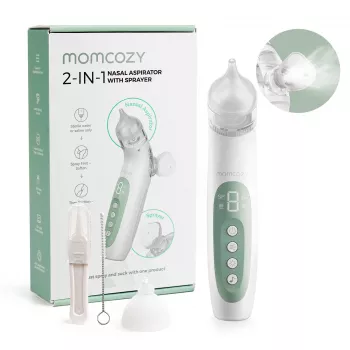Momcozy BN007 BreezyClear Aspirador nasal elétrico 2 em 1 com spray salino e sucção