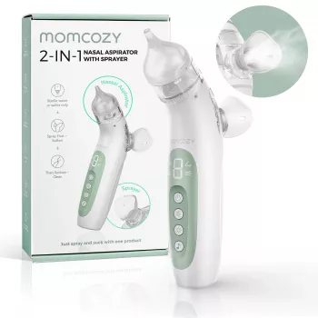 Momcozy BN007 BreezyClear Aspirador nasal elétrico 2 em 1 com spray salino e sucção