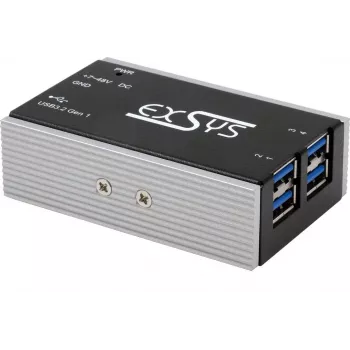 EXSYS EX-1181HMS-WT Hub USB 3.2 Gen 1 de 4 portas em metal, proteção ESD 15kV, -40°C a +85°C