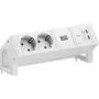 Bachmann DESK2 Pure White módulo de tomadas de secretária com 2 tomadas Schuko e USB-C PD de 65W, cabo de 0,2m, RAL 9010