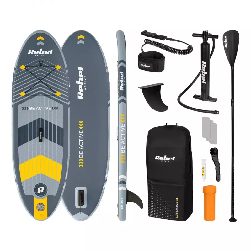 REBEL ACTIVE prancha SUP insuflável pequena cinzenta RBA-4511