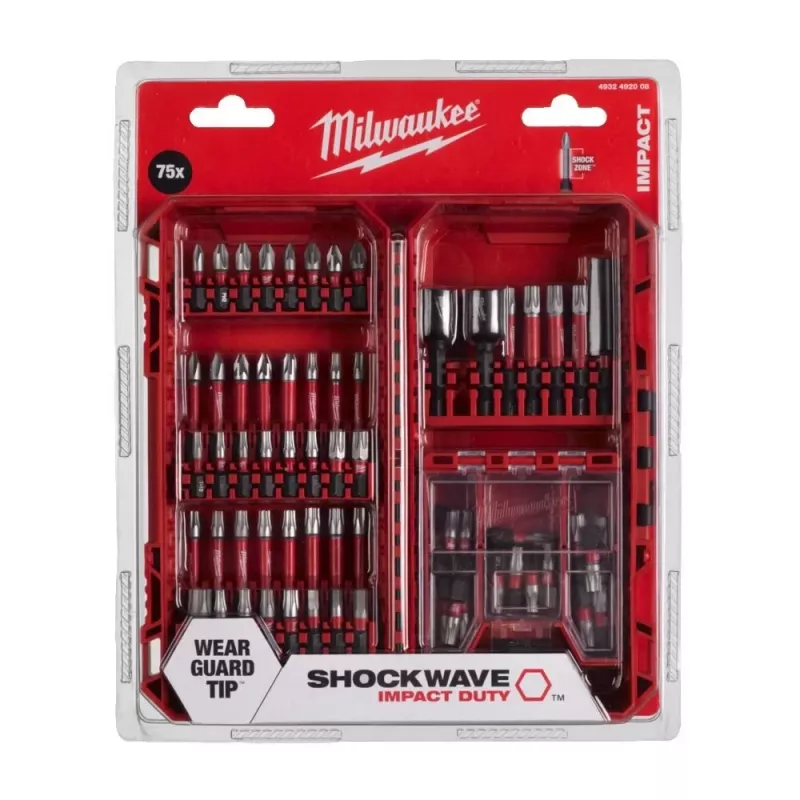 Milwaukee Shockwave Impact Duty Conjunto de Brocas e Pontas, 75 peças