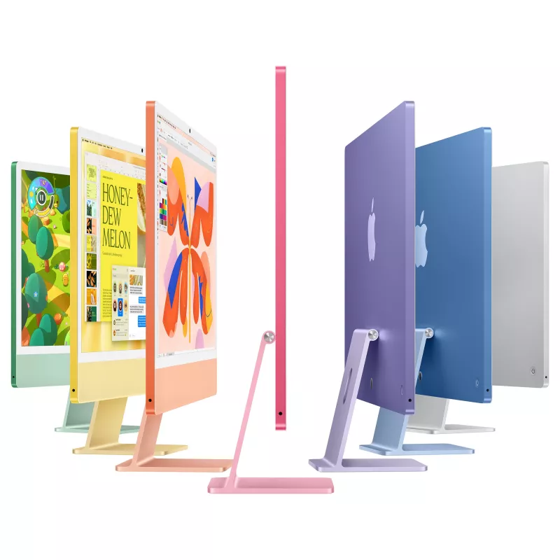 Apple iMac 24 polegadas M4 CPU 10 Núcleos GPU 10 Núcleos Neural Engine 16 Núcleos 24GB RAM 512GB SSD Vidro Padrão Prateado Magic Keyboard com Touch ID e Teclado Numérico (Layout Alemão)