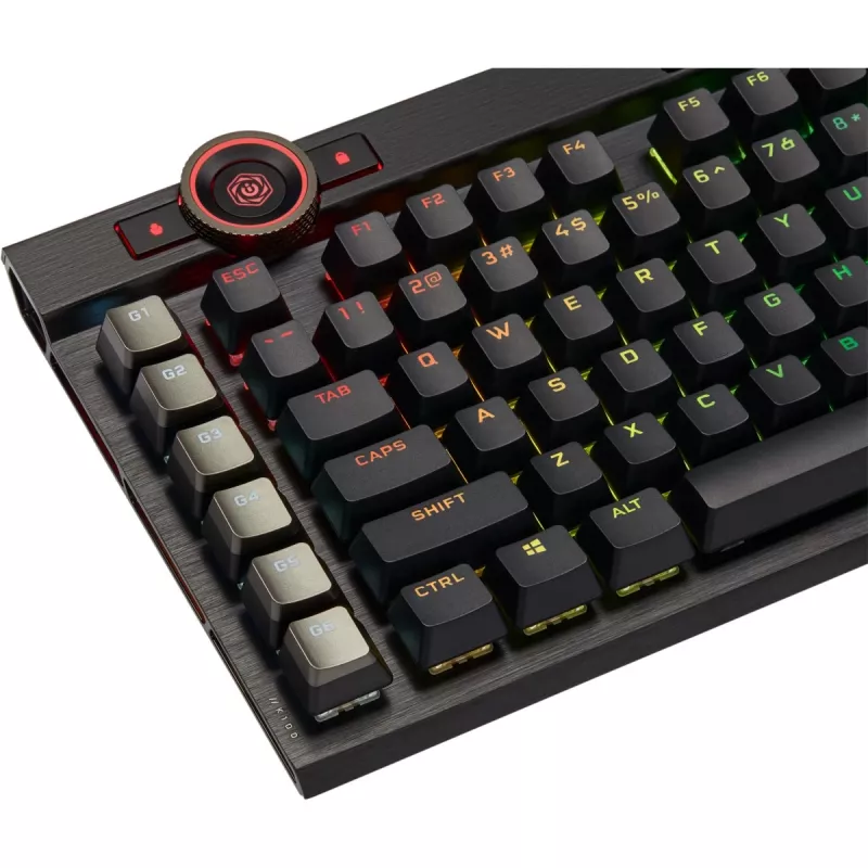 Corsair K100 RGB Teclado Gaming, CORSAIR OPX Interruptores Ótico-Mecânicos, RGB LED, Preto