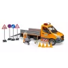 BRUDER MB Sprinter Municipal com Módulo de Luz e Som, Laranja, Escala 1:16