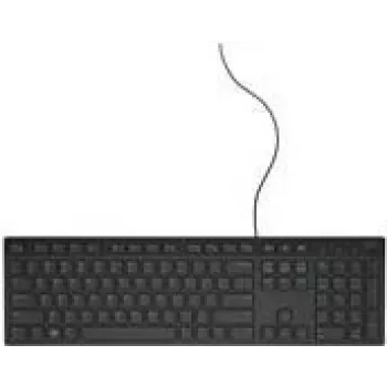 Dell KB216 Teclado USB com fio - Layout QWERTY dinamarquês - Preto
