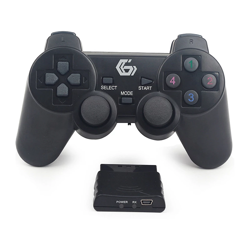 GEMBIRD JPD-WDV-01 Gamepad sem fios para PS2/PS3/PC - 12 botões - 2,4 GHz - Preto