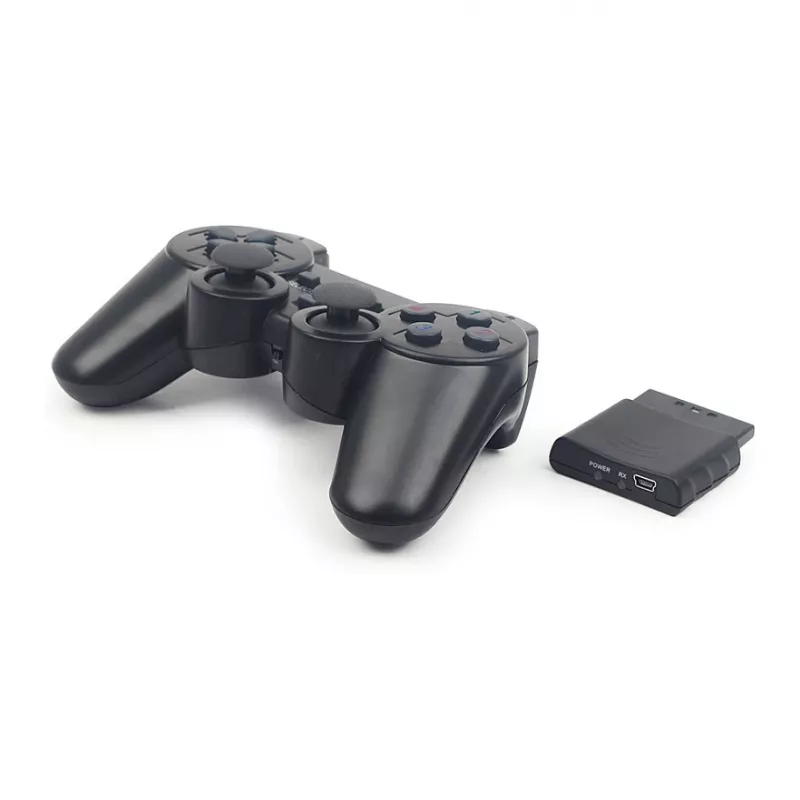 GEMBIRD JPD-WDV-01 Gamepad sem fios para PS2/PS3/PC - 12 botões - 2,4 GHz - Preto