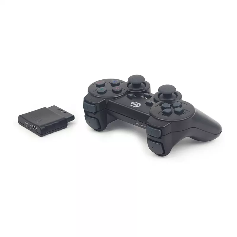 GEMBIRD JPD-WDV-01 Gamepad sem fios para PS2/PS3/PC - 12 botões - 2,4 GHz - Preto