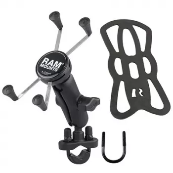 RAM Mounts X-Grip Suporte de telemóvel grande com base U-Bolt para guiador