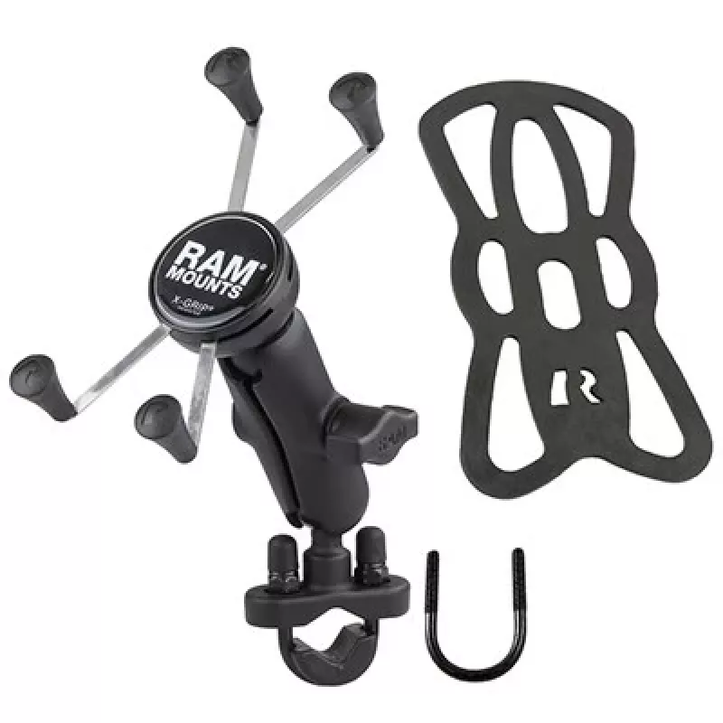 RAM Mounts X-Grip Suporte de telemóvel grande com base U-Bolt para guiador