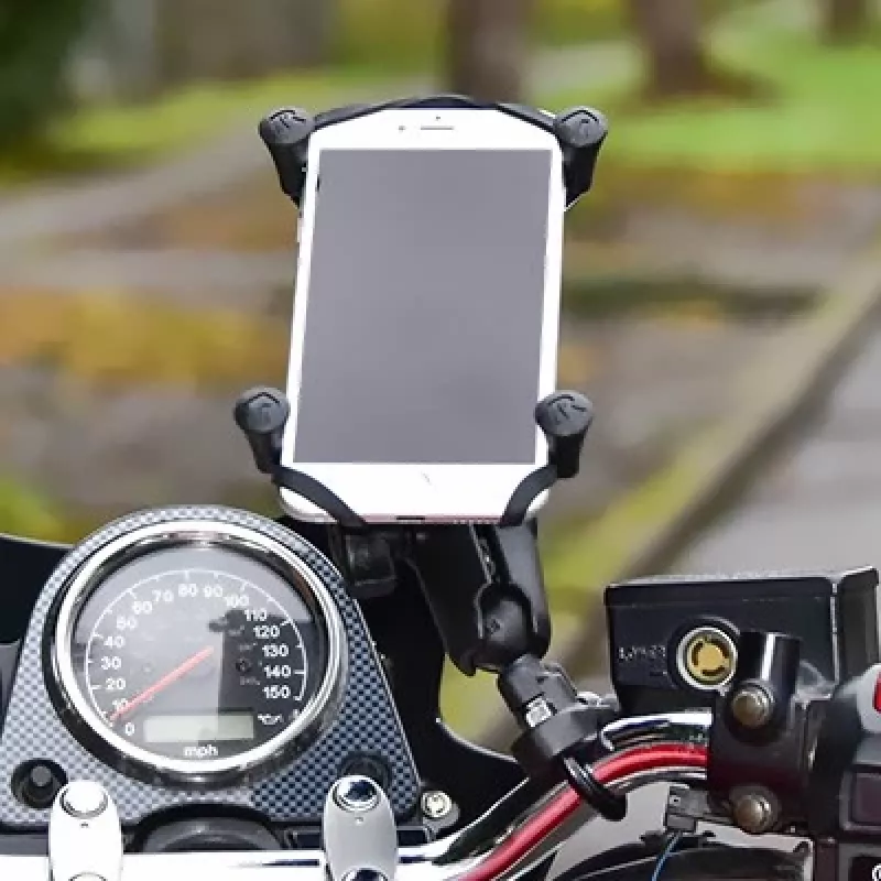 RAM Mounts X-Grip Suporte de telemóvel grande com base U-Bolt para guiador