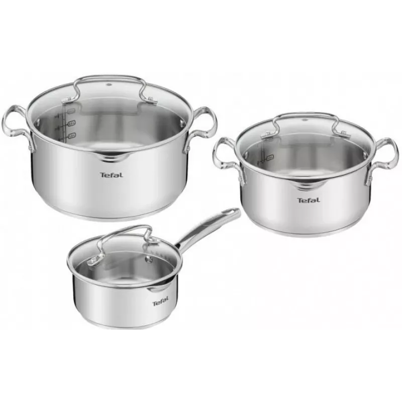 Tefal Duetto+ G719S674 Conjunto de 6 peças de louça de cozinha em aço inoxidável