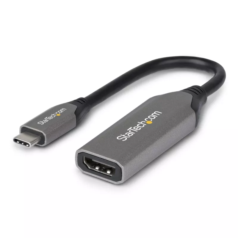 StarTech.com 112B-USBC-HDMI21 adaptador de USB-C para HDMI 2.1, 8K 60Hz / 4K 120Hz, HDR10+, compatível com Thunderbolt / USB4, cabo de 20 cm