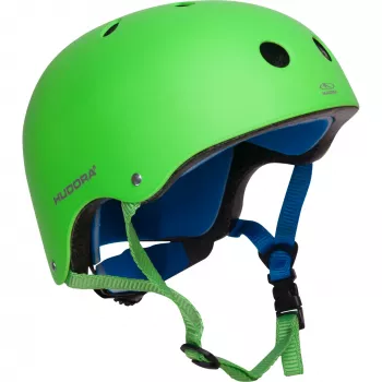 HUDORA Capacete de skater Verde 51-55 cm com luz LED
