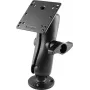 Kit de montagem de dispositivo RAM Mounts Heavy-Duty com esfera D-Size, placa de base redonda, braço duplo articulado médio e placa VESA (RAM-D-101U-246)