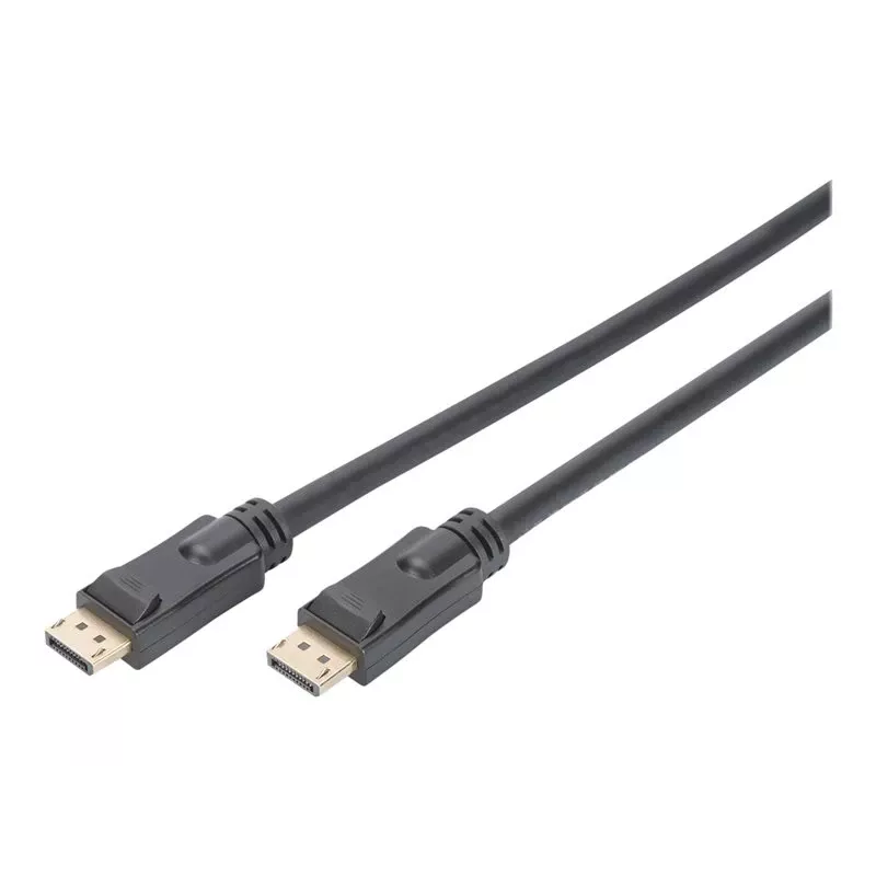 Cabo DisplayPort com amplificador DIGITUS 4K 60Hz UHD DP/DP M/M preto 20m