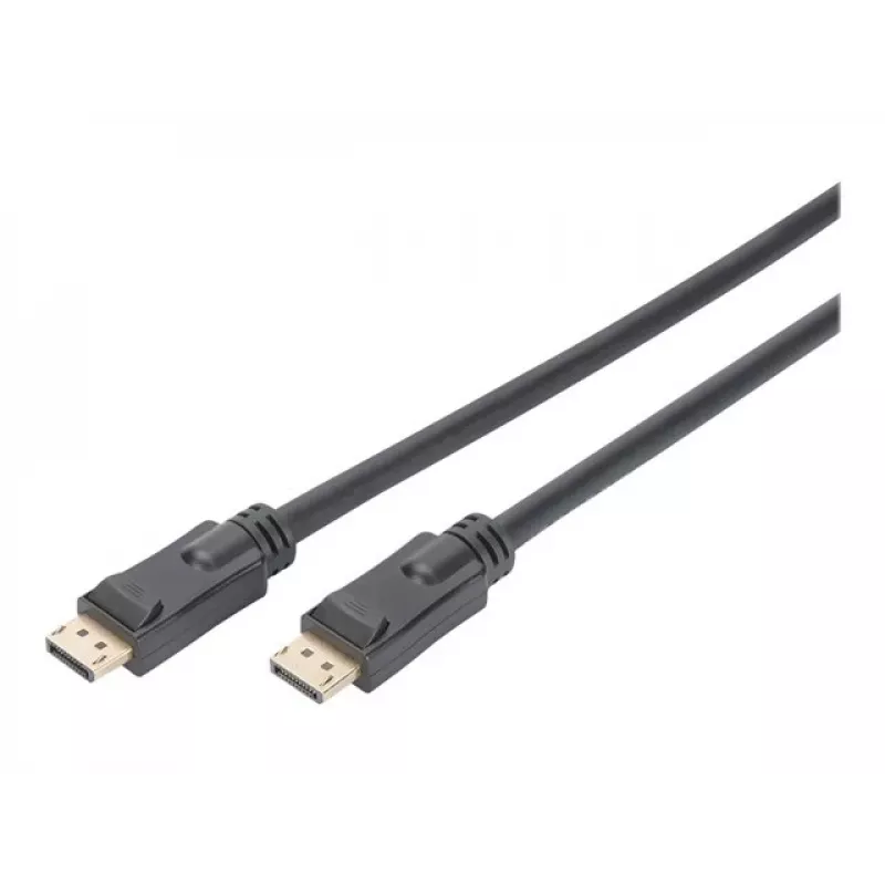 Cabo DisplayPort com amplificador DIGITUS 4K 60Hz UHD DP/DP M/M preto 20m