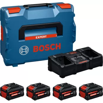Conjunto de arranque Bosch Professional 18V 2x ProCORE18V 5.5Ah 2x ProCORE18V 8.0Ah + carregador duplo GAL 18V2-160 em L-BOXX 102 (1600A0373Y)