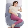 Almofada de gravidez em forma de F MOMCOZY PP006 Air Layer cinzento