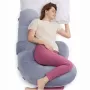 Almofada de gravidez em forma de F MOMCOZY PP006 Air Layer cinzento