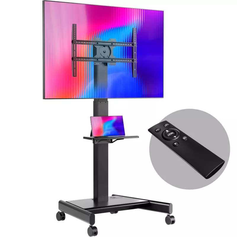 Suporte móvel para TV ONKRON TS1552E-B para ecrãs 43-75 polegadas, preto