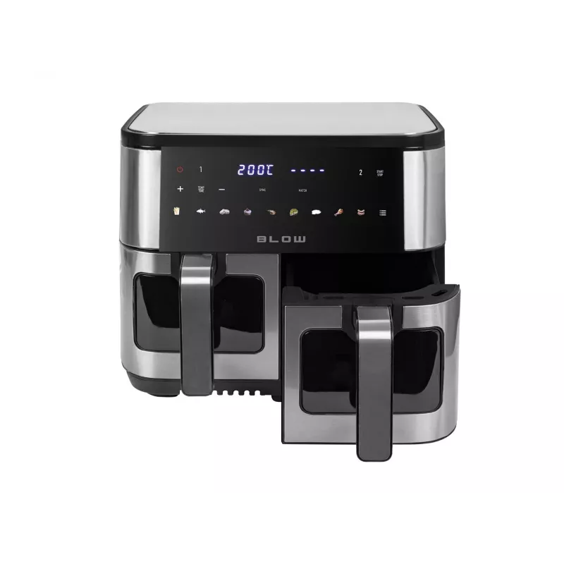Fritadeira de ar quente BLOW 2500W 9L painel tátil digital ecrã LED preto