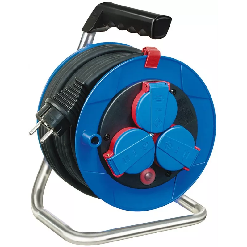 Brennenstuhl Garant Compact enrolador de cabo H05RR-F 3G1.5 - extensão com enrolador - alimentação de entrada - ligações de saída: 3 (alimentação) - cabo de 15 m - preto