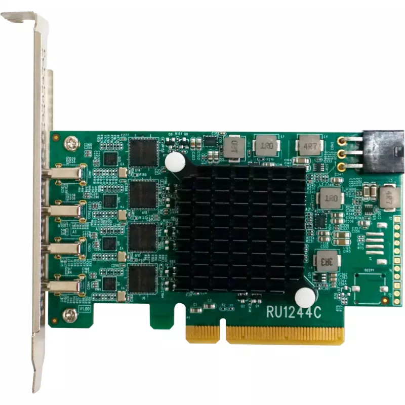 HighPoint RocketU 1244C placa adaptadora host USB 3.2 Gen 2x2 PCIe 3.0 x4 com 4 portas USB-C