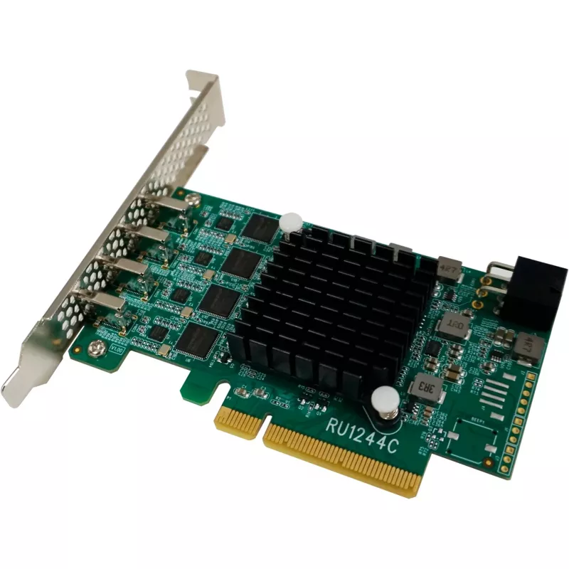 HighPoint RocketU 1244C placa adaptadora host USB 3.2 Gen 2x2 PCIe 3.0 x4 com 4 portas USB-C