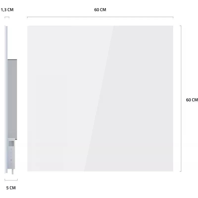 Hombli painel de aquecimento inteligente de vidro infravermelho 400W branco