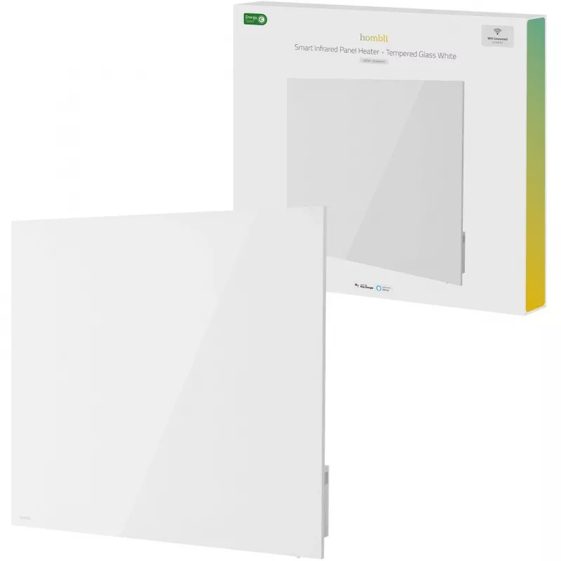 Hombli painel de aquecimento inteligente de vidro infravermelho 400W branco