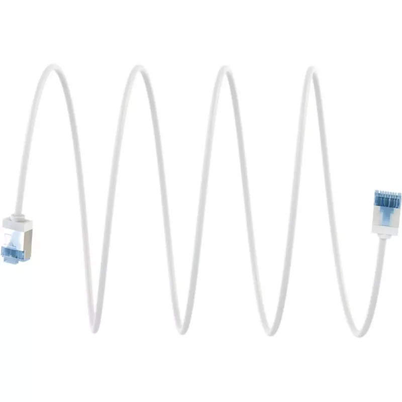 GOOBAY cabo de rede Cat.6a ultraflexível Slim, U/FTP, branco, 15m, fichas extra curtas