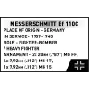 COBI KLOCKI Blocos Messerschmitt BF 110C 578 Peças