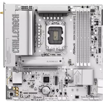 Placa-mãe ASRock B860M Challenger WiFi White LGA1851 Micro-ATX DDR5