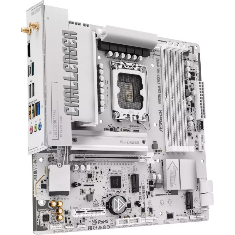 Placa-mãe ASRock B860M Challenger WiFi White LGA1851 Micro-ATX DDR5