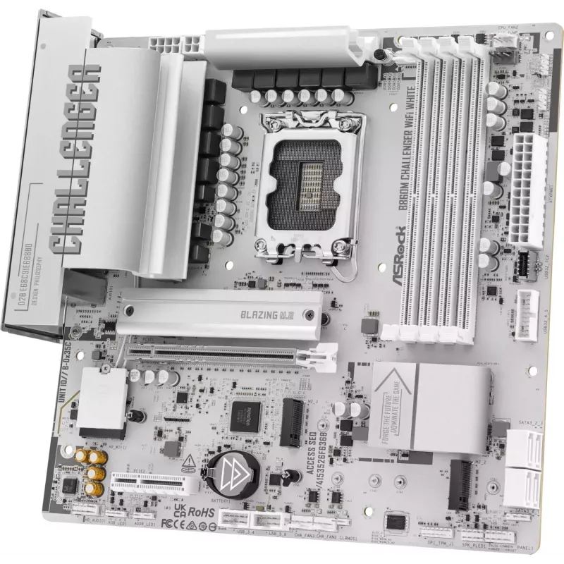 Placa-mãe ASRock B860M Challenger WiFi White LGA1851 Micro-ATX DDR5