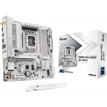 Placa-mãe ASRock B860M Challenger WiFi White LGA1851 Micro-ATX DDR5