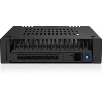 ICY DOCK ExpressCage MB741V4P-B rack móvel 4 baías 2,5 polegadas U.2/U.3 NVMe SSD para dupla baía 5,25 polegadas, PCIe 4.0, OCuLink, Hot-Swap, preto