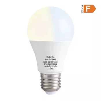 Lâmpada inteligente Shelly Duo Bulb E27 Gen3 LED regulável com monitorização de consumo WiFi Bluetooth