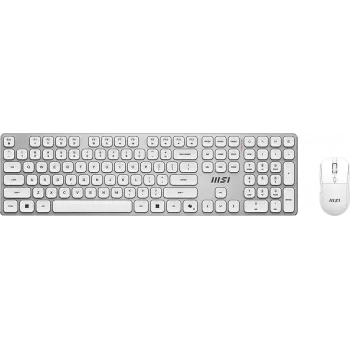 MSI FORGE K210 conjunto teclado e rato sem fios branco DE QWERTZ recarregável