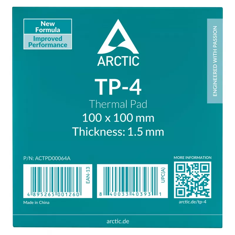 ARCTIC Pad térmico ATP-4 100x100mm 1,5mm cinzento