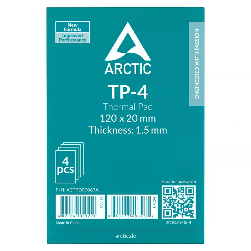 ARCTIC Pad térmico TP-4 120x120mm 1,5mm pack de 4